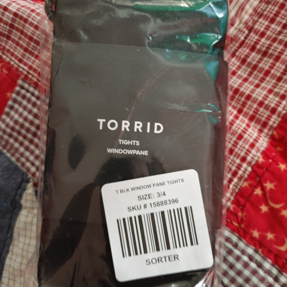 Black window panel tights